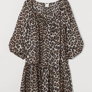 Leopard print loose fitting dress
